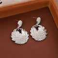 Ornate Leaf Wreath Gold and Silver Dangle Earrings view 7