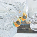 Multi Color Enamel Bean Stud Earrings Gold And Steel view 2