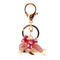 Bow Dolphin Rhinestone Keychain With Gold-Tone Ring And Lobster Clasp view 5
