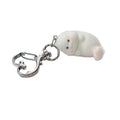 Flocked White Seal Keychains Heart Clasp 4 Pose Styles view 5