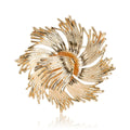 Textured Spiral Sunburst Brooch in Gold or Silver Tone view 5