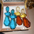Faceted Resin Geometric Drop Earrings in Two Colorways view 2