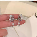 Silver Pearl Crystal Cascade Ear Cuff Fashion Jewelry Accessory view 6