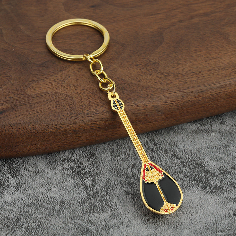 Xinjiang Dombra Souvenir Alloy Keychain Travel Gift Key Ring