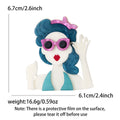 Acrylic Woman with Sunglasses Brooch in 1 Style Metal Pin view 6