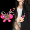 Butterfly Crystal Two Designs Metal Brooch Pin 6.4 x 6.7 cm view 4