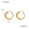 Thick Gold Tone Hoop Earrings Small And Large Sizes view 6