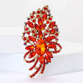 Large Crystal Branch Brooch with Faceted Stones for Jackets and Scarves view 3