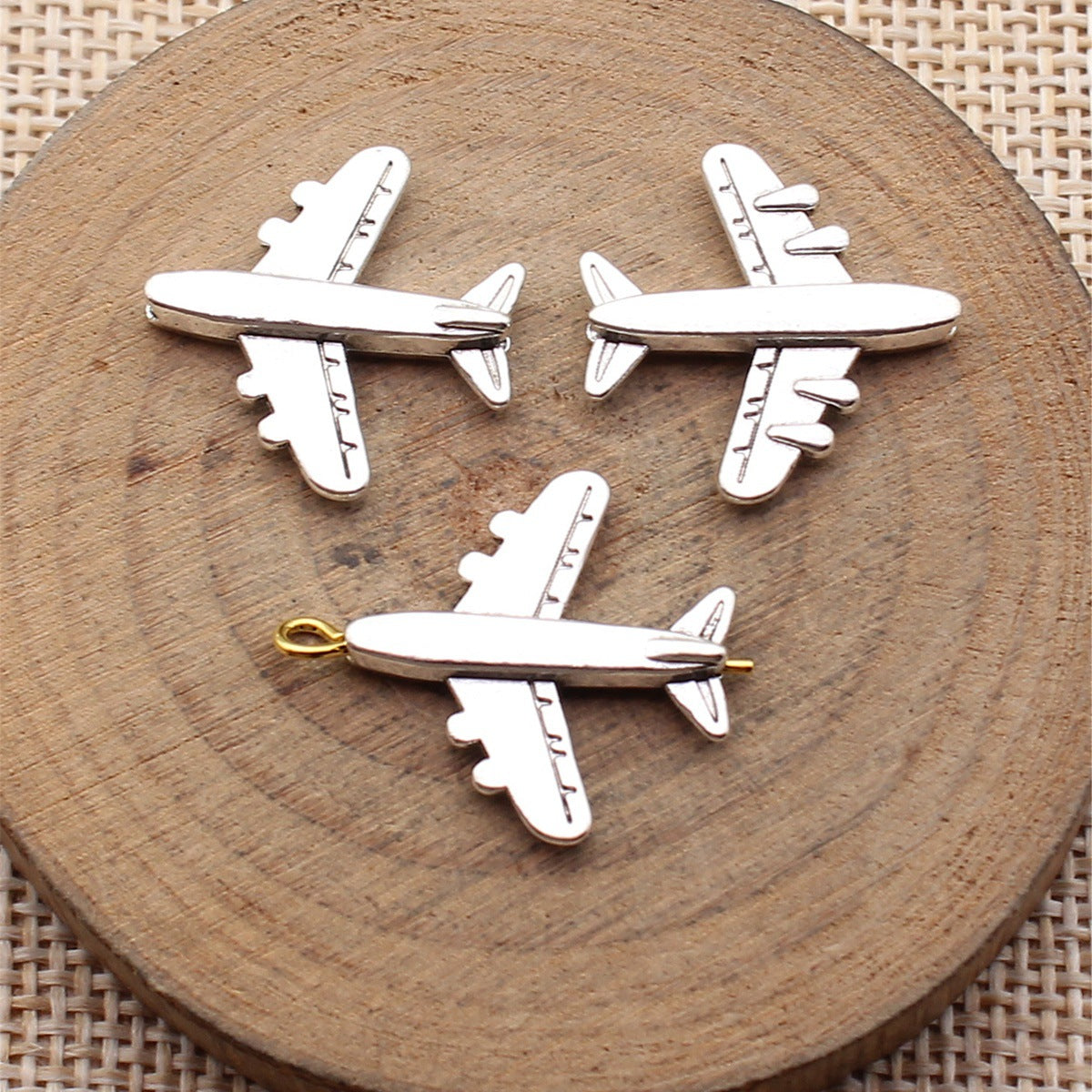 20x20mm 1.4g Antique Silver Zinc Alloy Airplane Small Hole Beads for Bracelet Necklace Jewelry Making