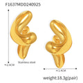 Twisted Spiral Curl Stud Earrings in Gold and Steel view 7