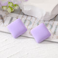 Colorful Matte Chunky Square Geometric Stud Earrings view 11