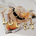 Gold Tone Plain Bubble Letter Keychains from A to Z view 4