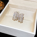 Faux Pearl Crystal Clip Earrings in Two Tones with Crystal Accents view 6