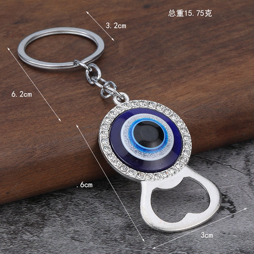 Evil Eye Hamsa Hand Zinc Alloy Keychain and Bottle Opener