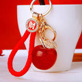 Glitter Jelly Apple Keychains in Five Colors with Braided Loop Options view 1