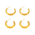 Rounded C Hoop Earrings in Three Sizes and Metal Finishes view 5