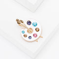 Artist Palette Brooch Crystal Paint Dots Black and White view 4