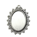 Scrolled Frame Oval Cabochon Pendant Trays in Two Finishes view 3