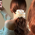 Fabric Flower Twist Hair Clip Satin Polka Dot 2 Styles view 3