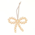 Pearl Bow Christmas Ornament Metal Hanging Tree Charm view 5