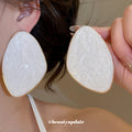 Colorful Irregular Oval Statement Stud Earrings Statement Jewelry view 4