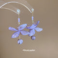 Purple Translucent Flower Drop Earrings Fashion Earrings view 4