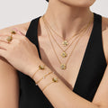 Four Leaf Clover Zircon Necklace Bracelet Ring Earring Set view 2