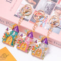 Enamel Fairy Castle Keychain Rhinestone Tower Charm view 2