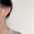 Gold Four-Leaf Clover Clear Crystal Drop Stud Earrings view 4