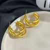 Gold Triple Hoops
