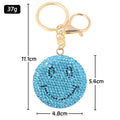 Rhinestone Smiley Face Keychain Gold Ring Braided Cord 15 Styles view 5