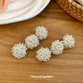 White Triple Pearl Bead Cluster Duckbill Hair Clip view 4