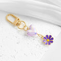 Ombre Heart Bead Keychain with Butterfly Flower or Pearl Charm view 8
