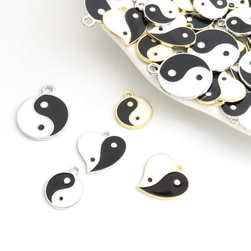 Black And White Yin Yang Jewelry Components For DIY Earrings And Bracelets Charms