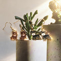 Gold Tone Farm Animal Drop Earrings in Eight Designs view 3