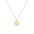 Gold Round Daisy White Shell Pendant Chain Necklace view 5