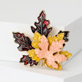 Layered Red Enamel Maple Leaf Brooch in Two Shades view 4