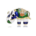Red Gold Tone Elephant Crystal Enamel Two Designs Metal Brooch Pin view 6