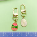 Easter Egg Metal Keychains, Gold-Tone Swivel Clasps, 10 Styles view 8