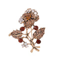 Rose Crystal Metal Brooch Pin for Jackets and Lapels view 1