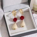 Color Block Bead Teardrop Extra Long Statement Earrings view 4
