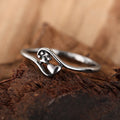 Heart And Tree Motif Ultra-Slim Ring In Silver Tone view 2