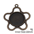 Antique Bronze Flower Round Cabochon Setting Jewelry Making Component view 3