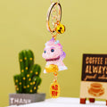 Pink Baby Dragon Keychains in Fortune Tag Ingot and Standing Designs view 2