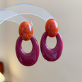 Oval Open Resin Drop Earrings In Three Colors Jewelry Design view 8