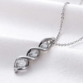Twisted Spiral Three-Stone Pendant Necklace Three Tones view 2