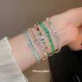 Baguette Crystal Tennis Bracelets Multi Color Center Stone view 3