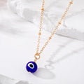 Gold and Silver Tone Blue Evil Eye Bead Pendant Necklaces view 2