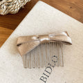 Satin Bow And Rose Pearl Metal Comb Hair Accessories view 7
