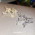 Crystal Rose Clip On Earrings in Two Finishes Statement Jewelry Design view 4